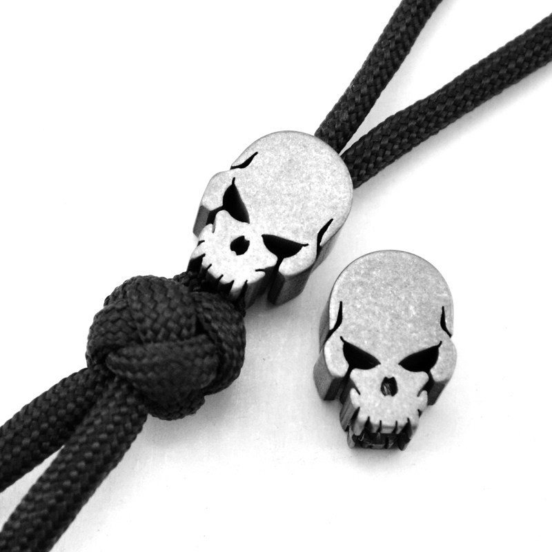 Metal Skull Knife Lanyard Bead EDC Zipper Pull Pendant Charm