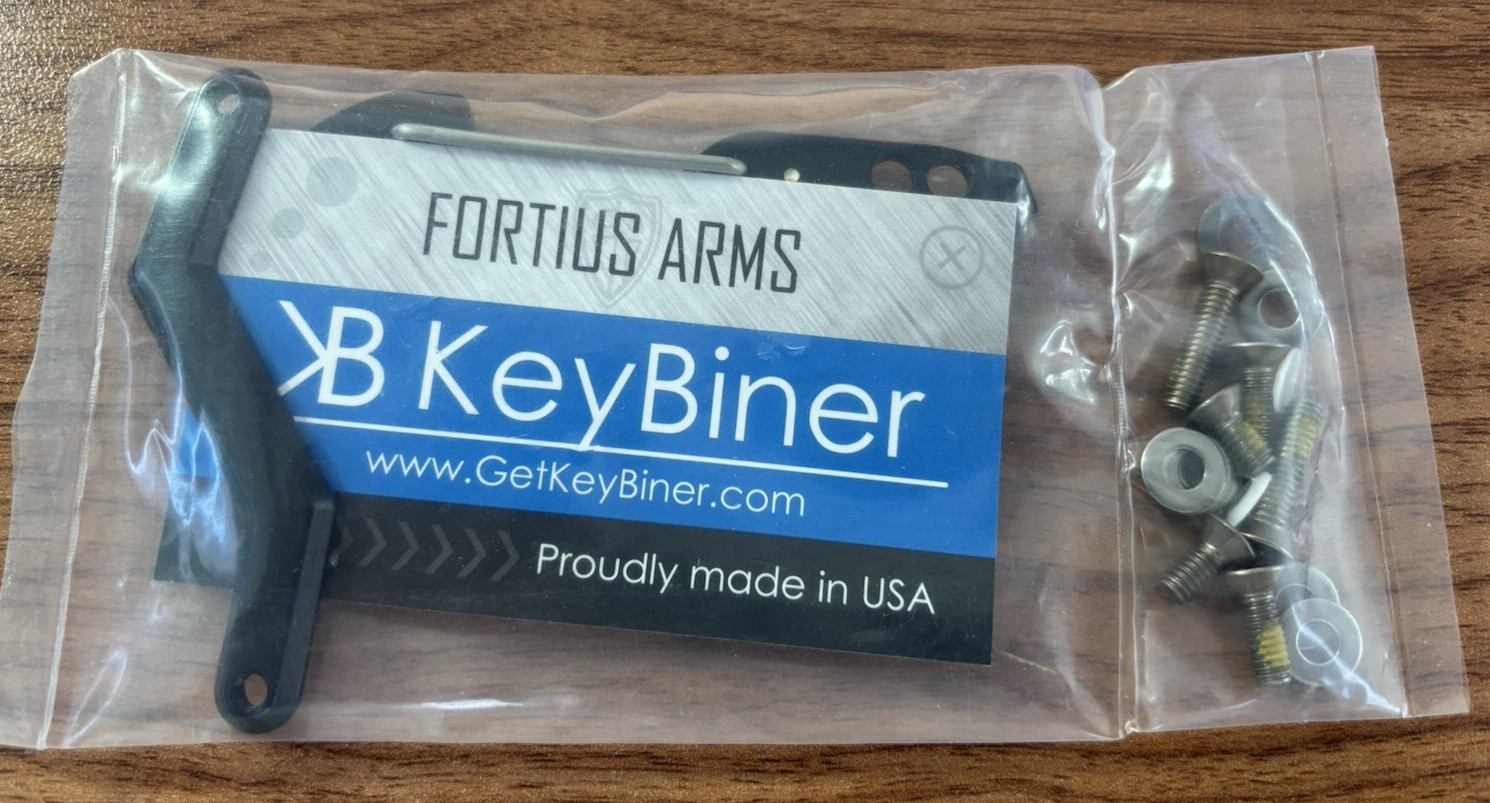 Fortius Arms KeyBiner Carabiner/Keychain/Multitool, Aluminum Black, Key Storage