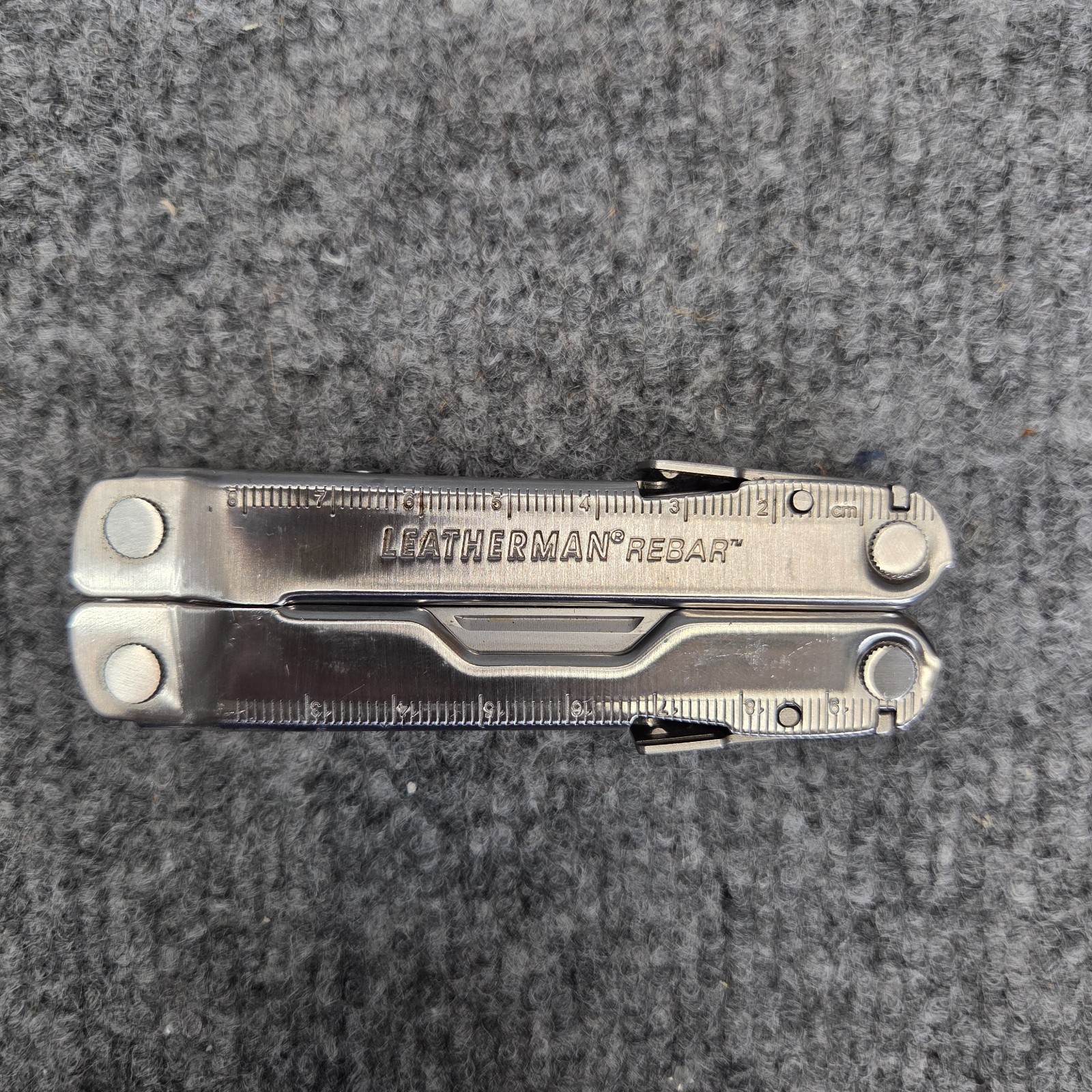 Vintage Leatherman Rebar Black with LEATHER sheath multi-tool Excellent USA