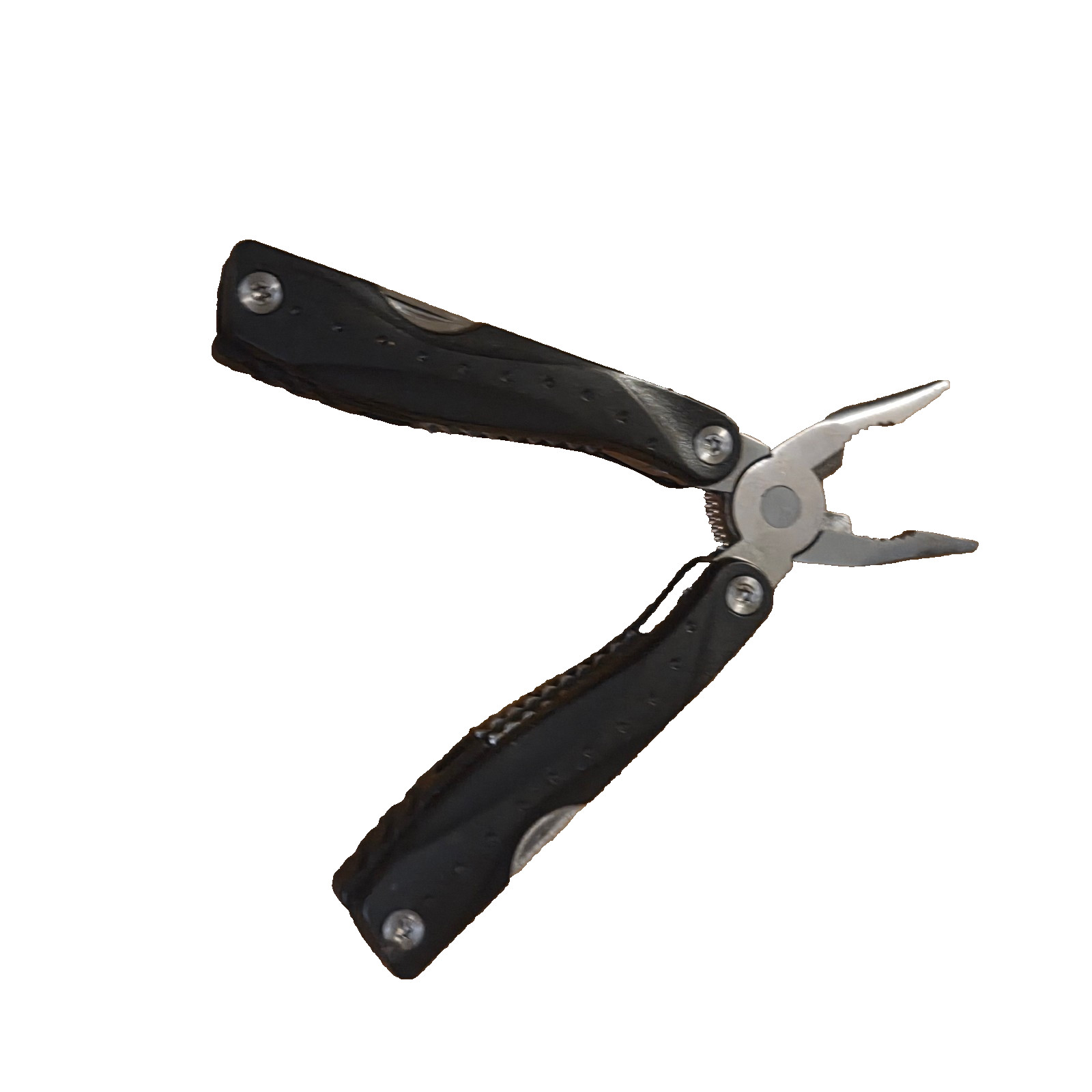 Multitool Stainless Steel Pliers W/ Black Handle And Multitool Pocketknife Black
