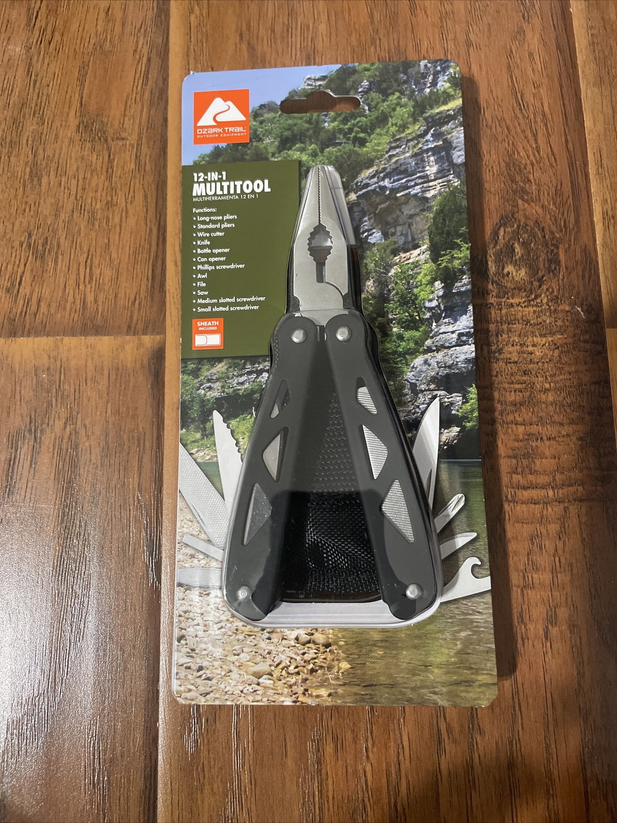 Ozark Trail 12-In-1 Multi-Tool Screwdriver Knife Pliers Saw w/ Sheath, New