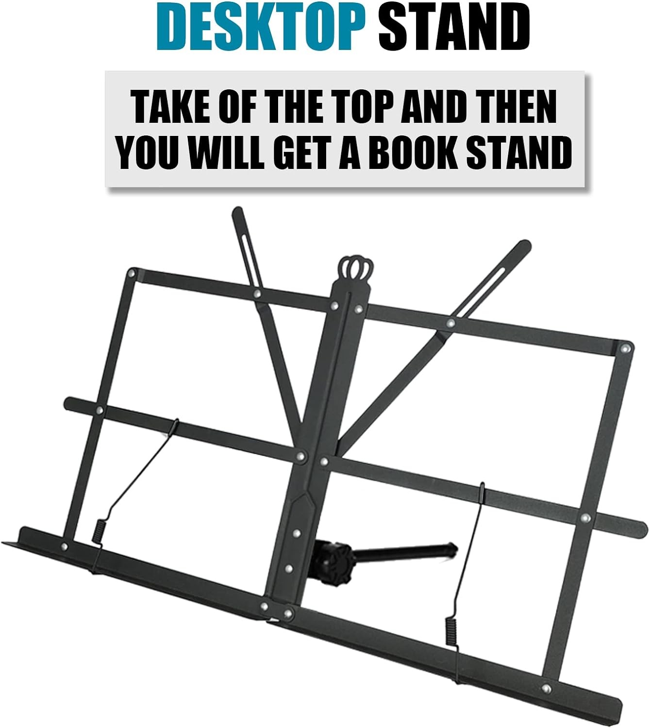 GLEAM 2-in-1 Folding Music Stand – Desktop & Floor Use, Portable with Bag & Sh