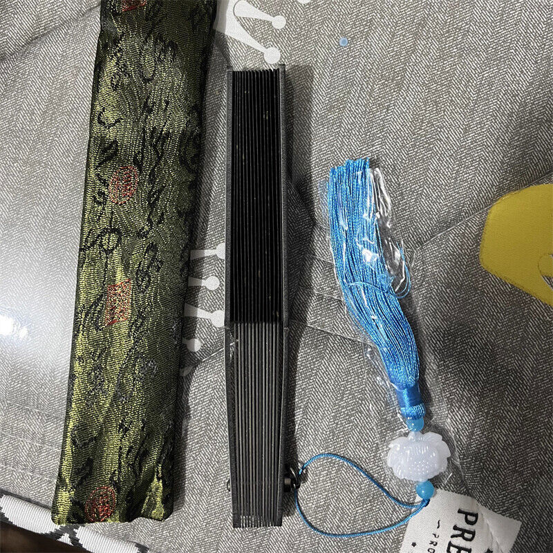 Titanium Alloy Folding Fan Martial Arts Portable Carving Kung Fu Tai Ji 6”