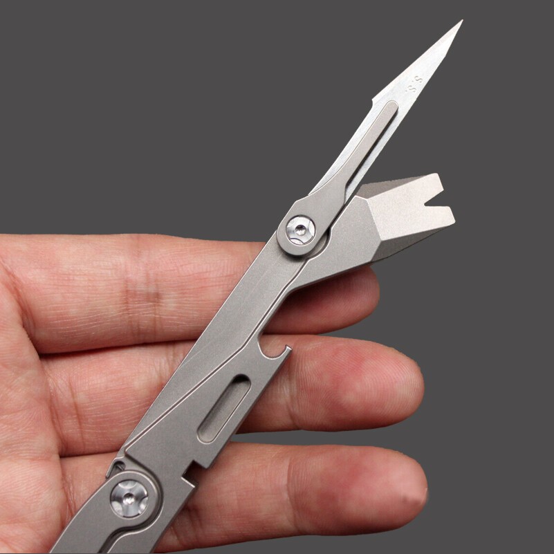 NEW Titanium Crowbar Pry Bar Scalpel Balde Knife Spanner EDC Tool Bottle Opener