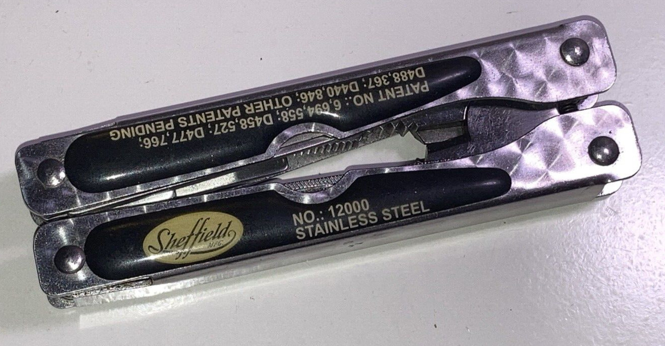 Sheffield N0. 12000 Multi Tool Fish Scaler Spring Loaded Needlenose Pliers