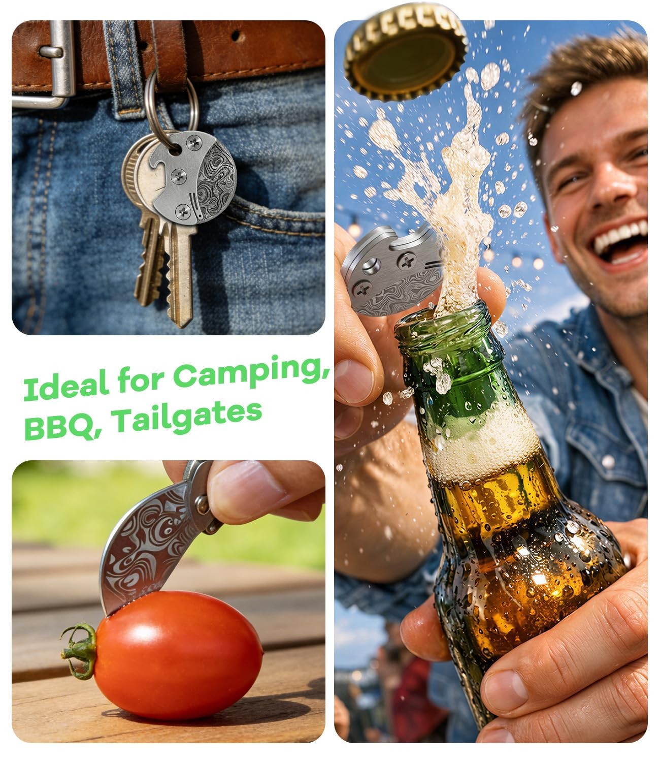 Apedret Mini Coin Keychain Tool: Titanium Compact Bottle Opener & EDC Cutter …