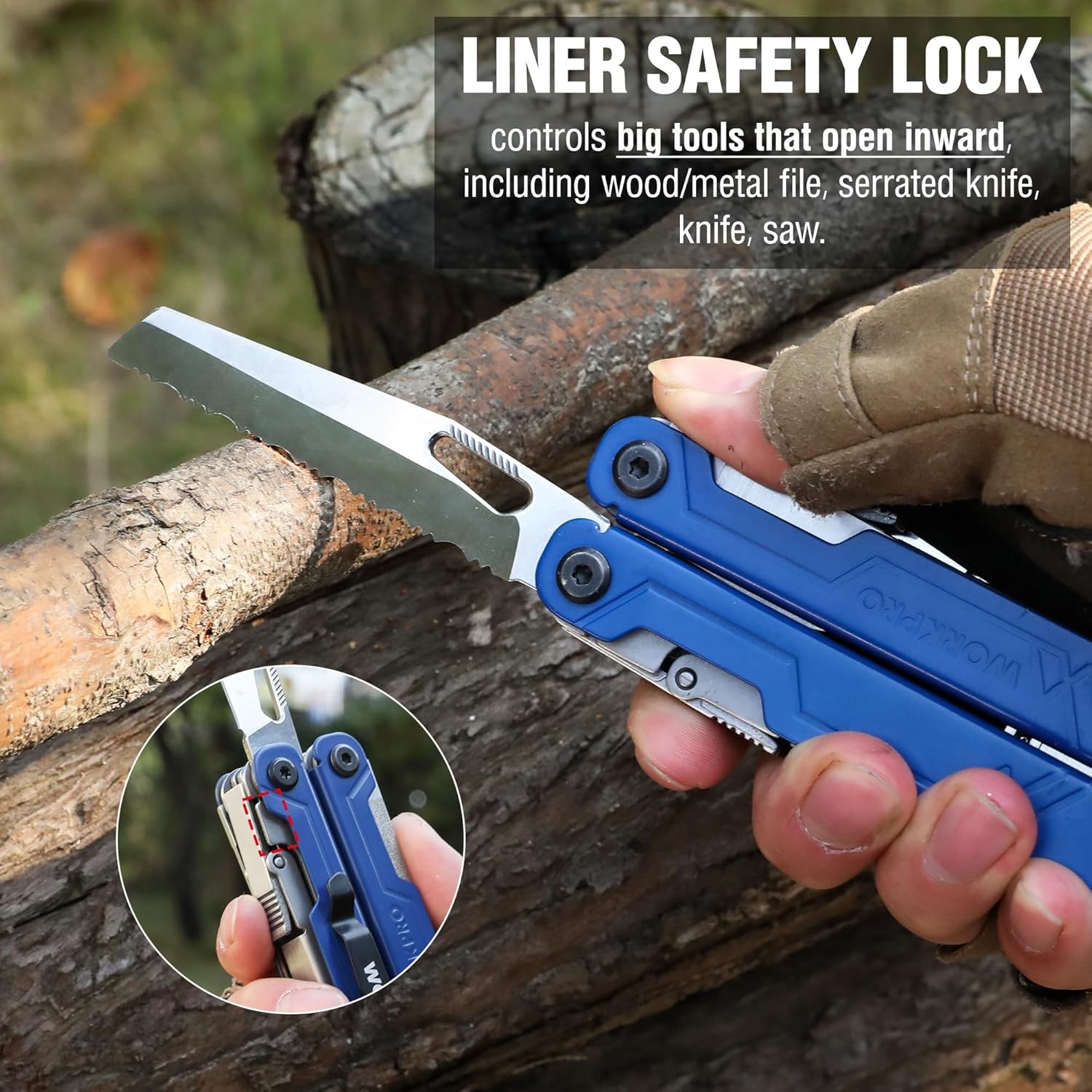 18-in-1 Multitool Pliers, Stainless Steel EDC Tool with Knife & Pouch for Dad