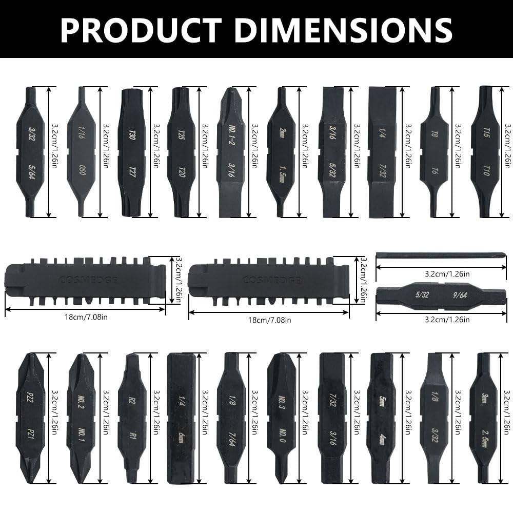 22PC Flat Bit Kit Set for Leatherman, Replacement Double-Ended Flat Screwdriv…
