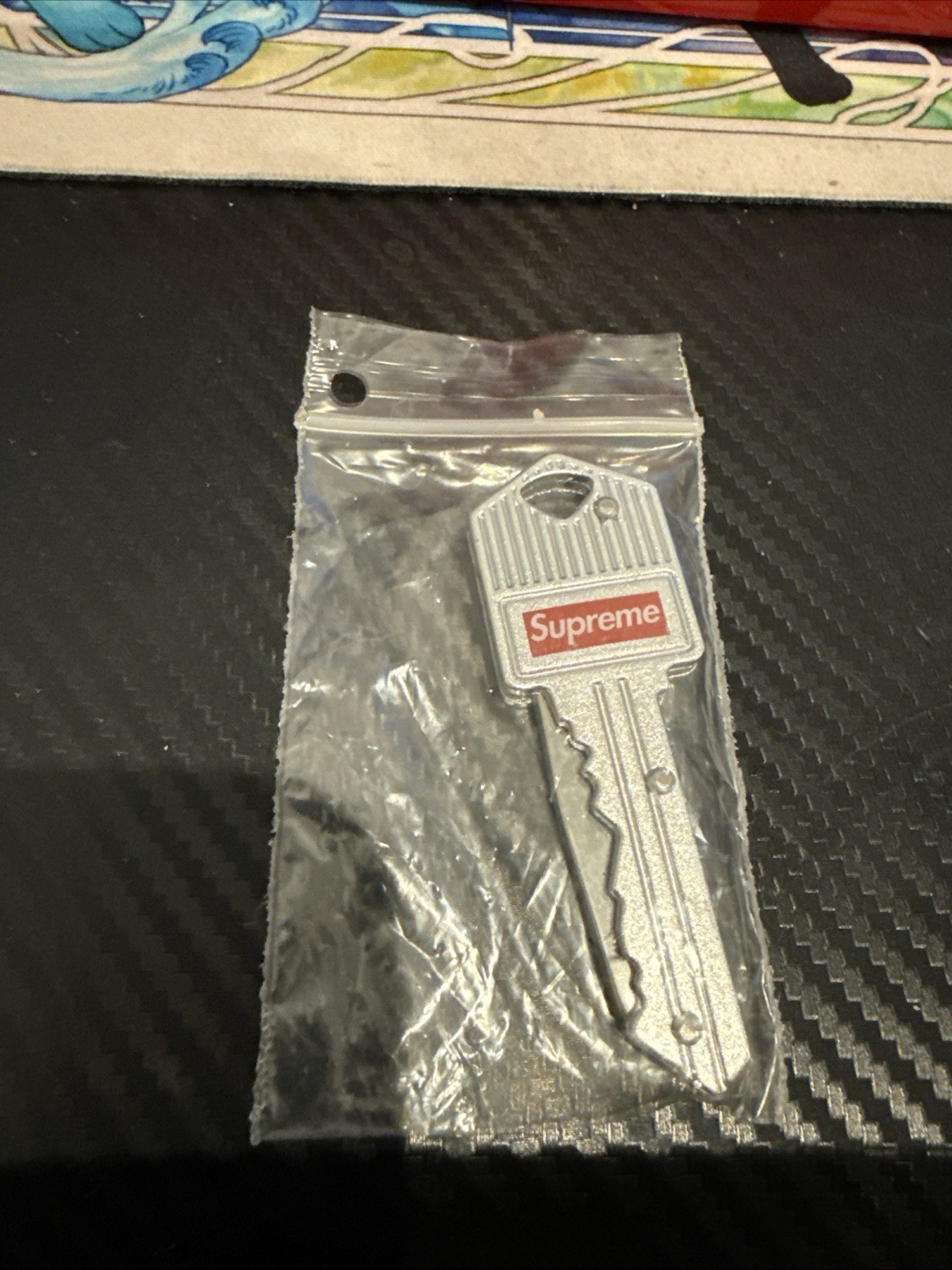 Supreme Key Tool SS17 Stainless Steel Knife Red with White Logo