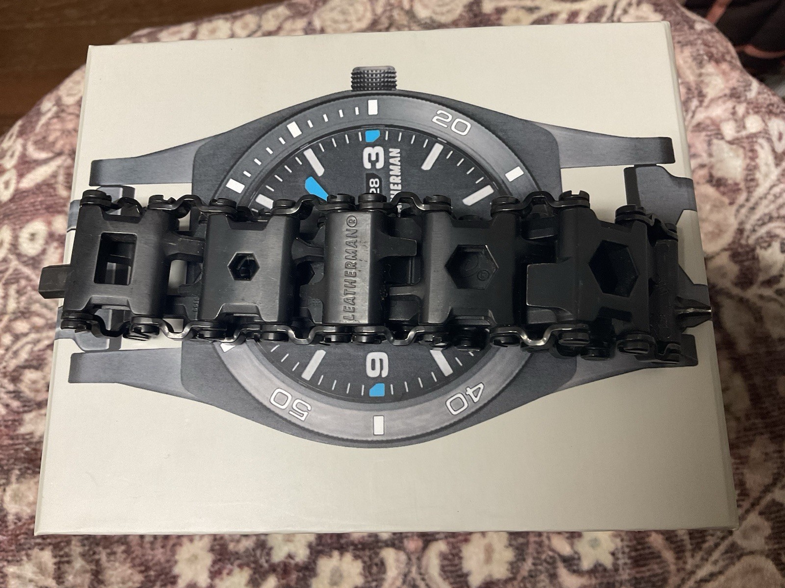 Leatherman Tread Tempo Black Stainless Steel Quartz Wristwatch, 200m