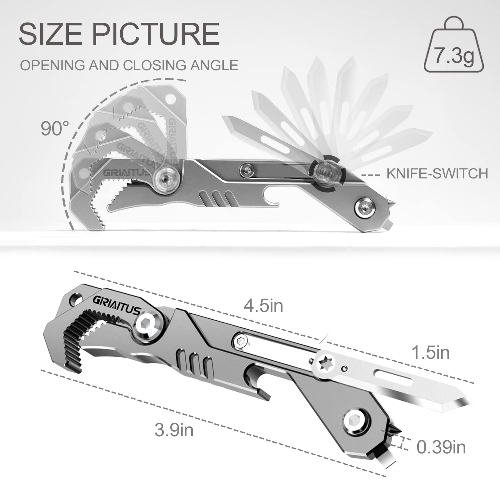 EDC Multitool 7 in 1 with knife, Wrench, Folding Knife, Screwdriver, Bottle O…