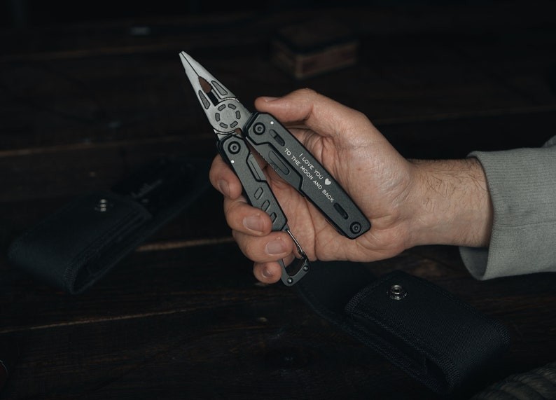 Personalized Multi-Tool Knife, 8-in-1 Stainless Steel, Anniversary Gift