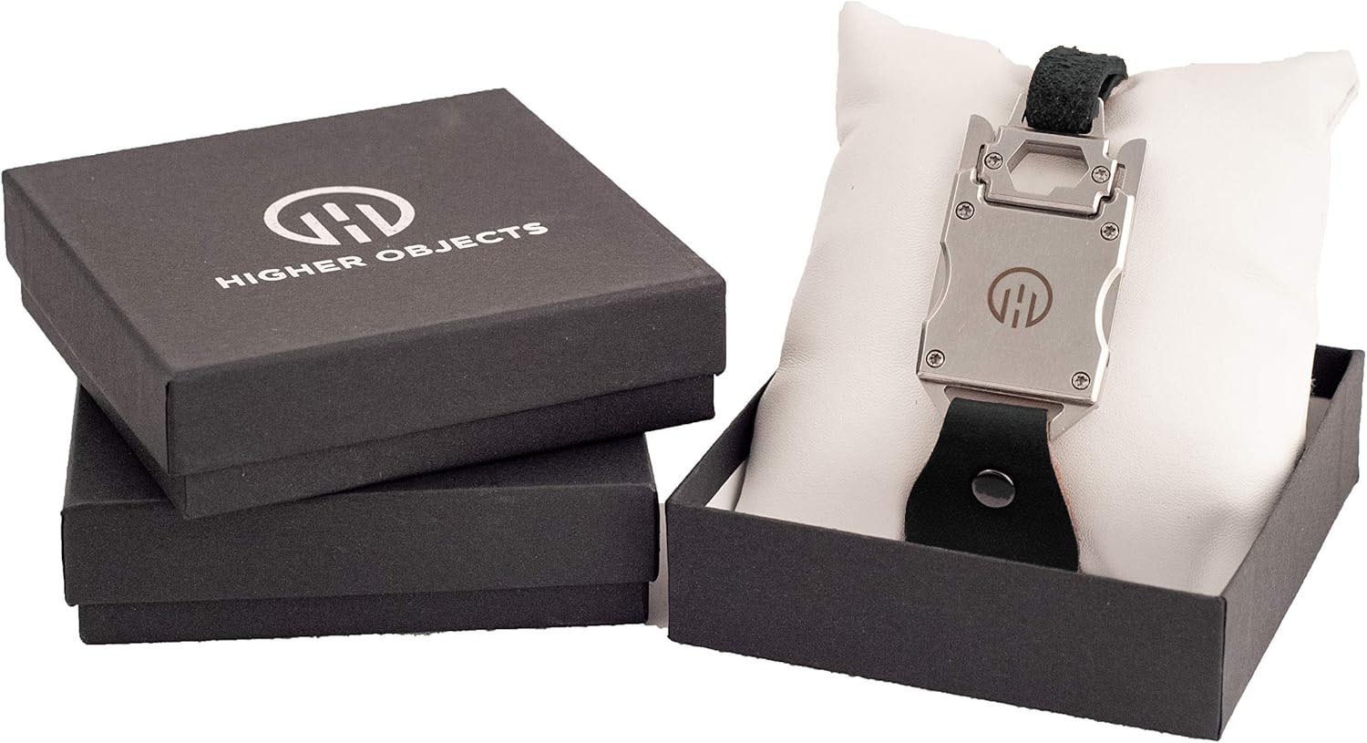 Higher Objects Finn – Multi Stainless Steel Tools Black Leather Bracelet