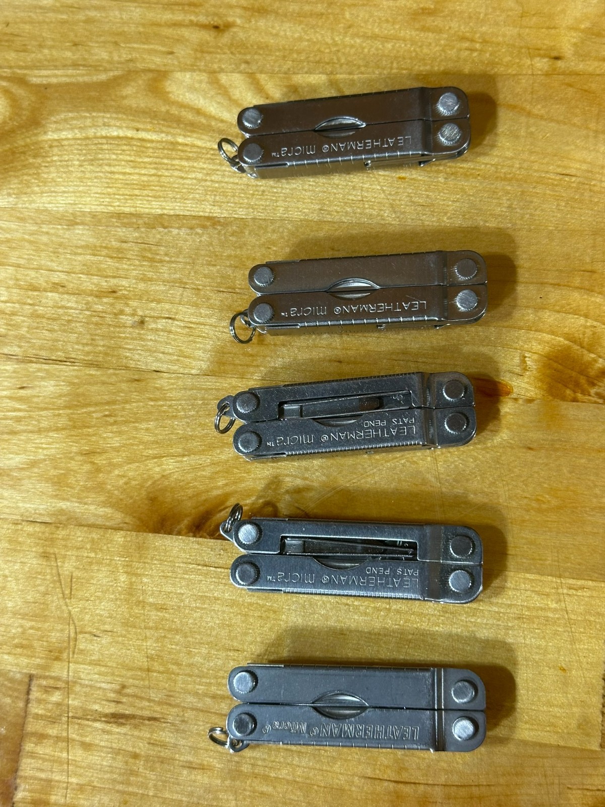 Leatherman Micra Multi-Tool Knife Scissors Key Ring! Silver! LOT OF 5!