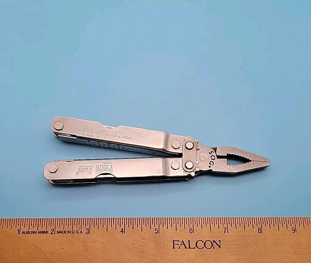 SOG Power Plier Multi-Tool – Rare Blunt Nose Pliers – Pocket Knife – Silver