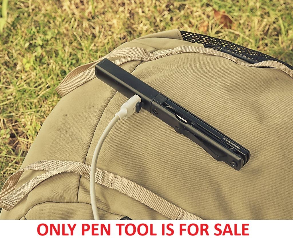 NexTool Multi Functional Pen Tool Small Blade Scissors Light Black Aluminum Body