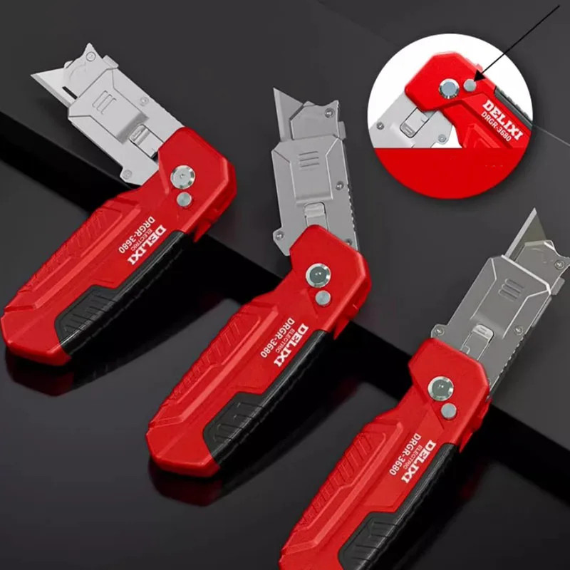 Versatile Utility Knife with Thick Holder & Trapezoidal Blade for Glue Removal