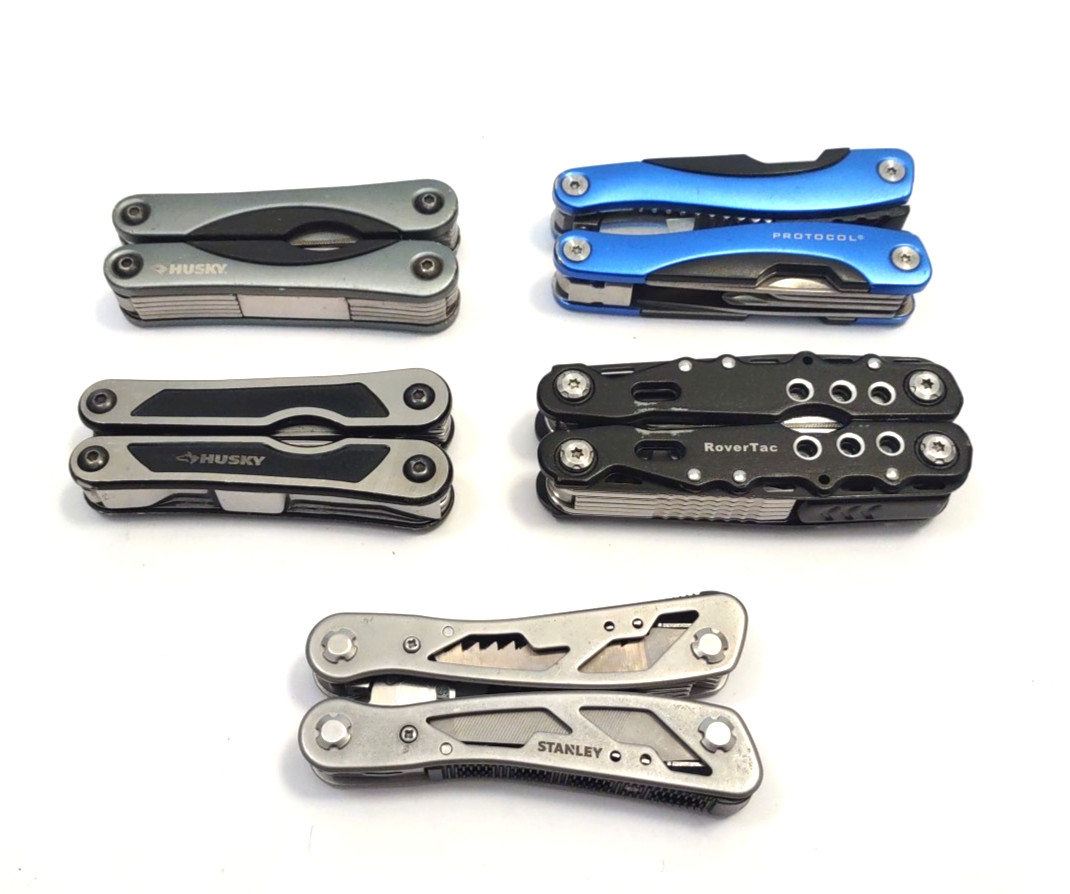 Lot of 5 Multi Tools Husky Protocol Stanly Rover Tac Multi Tool