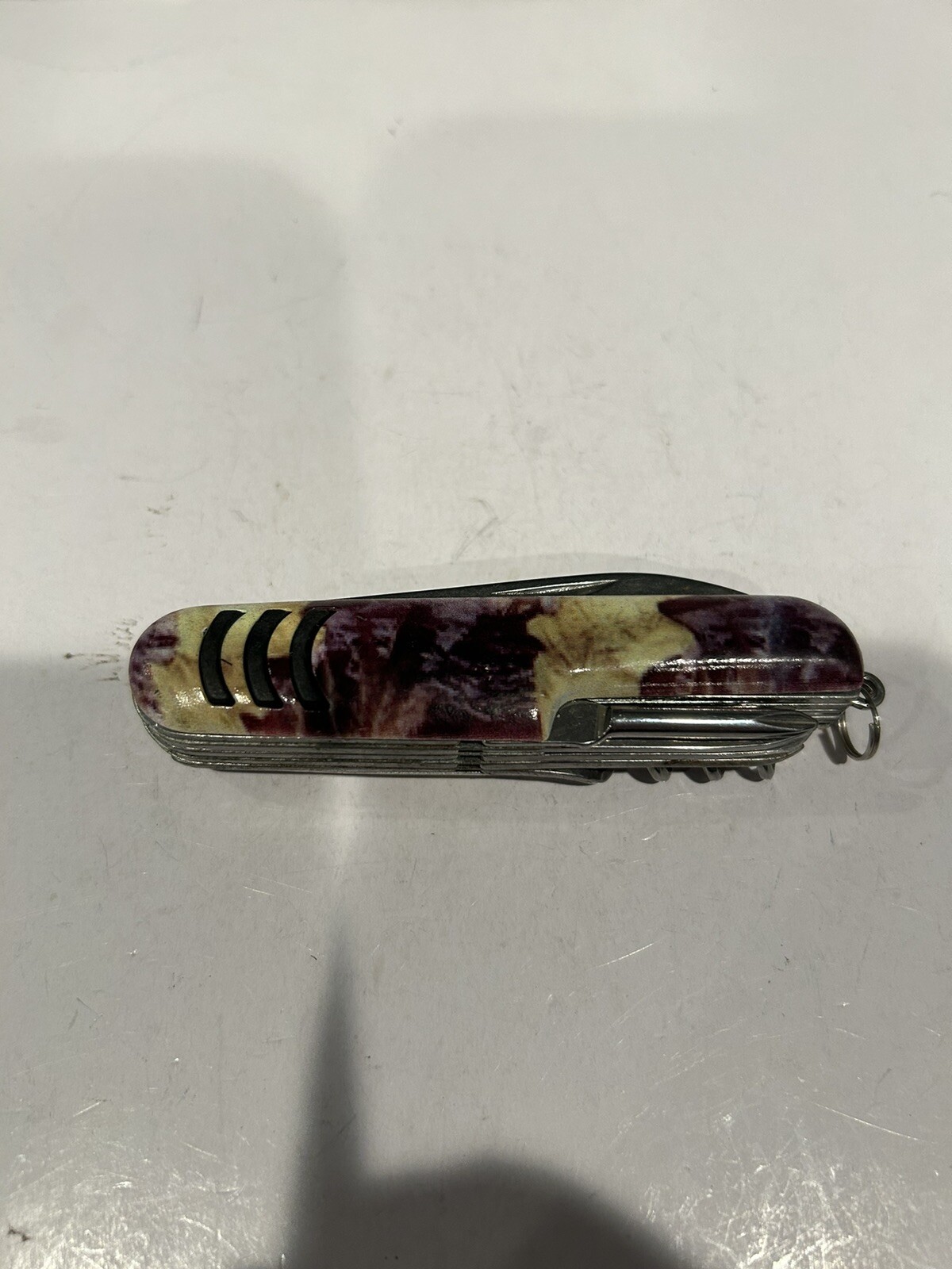 Multi Tool Camo Plastic Handle Scissors Corkscrew