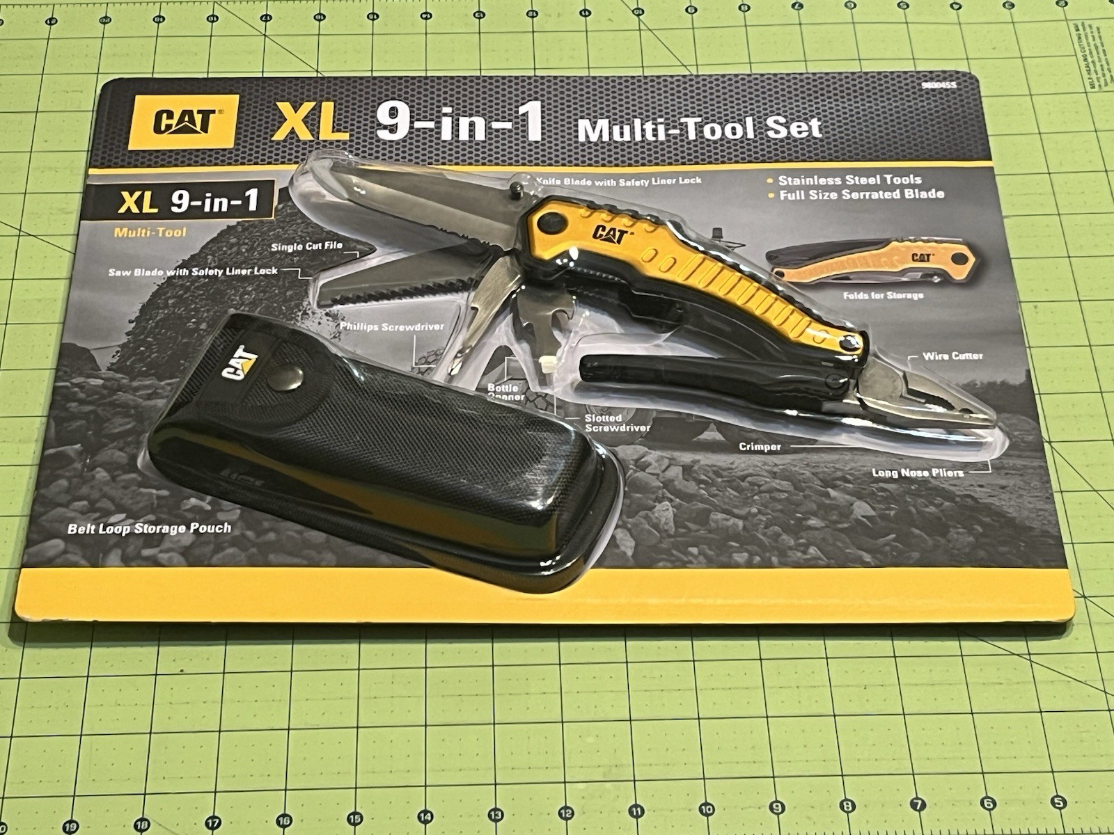 CAT XL 9-in-1 Multi-Tool Set, Stainless Steel Tools with Belt Loop Storage Pouch