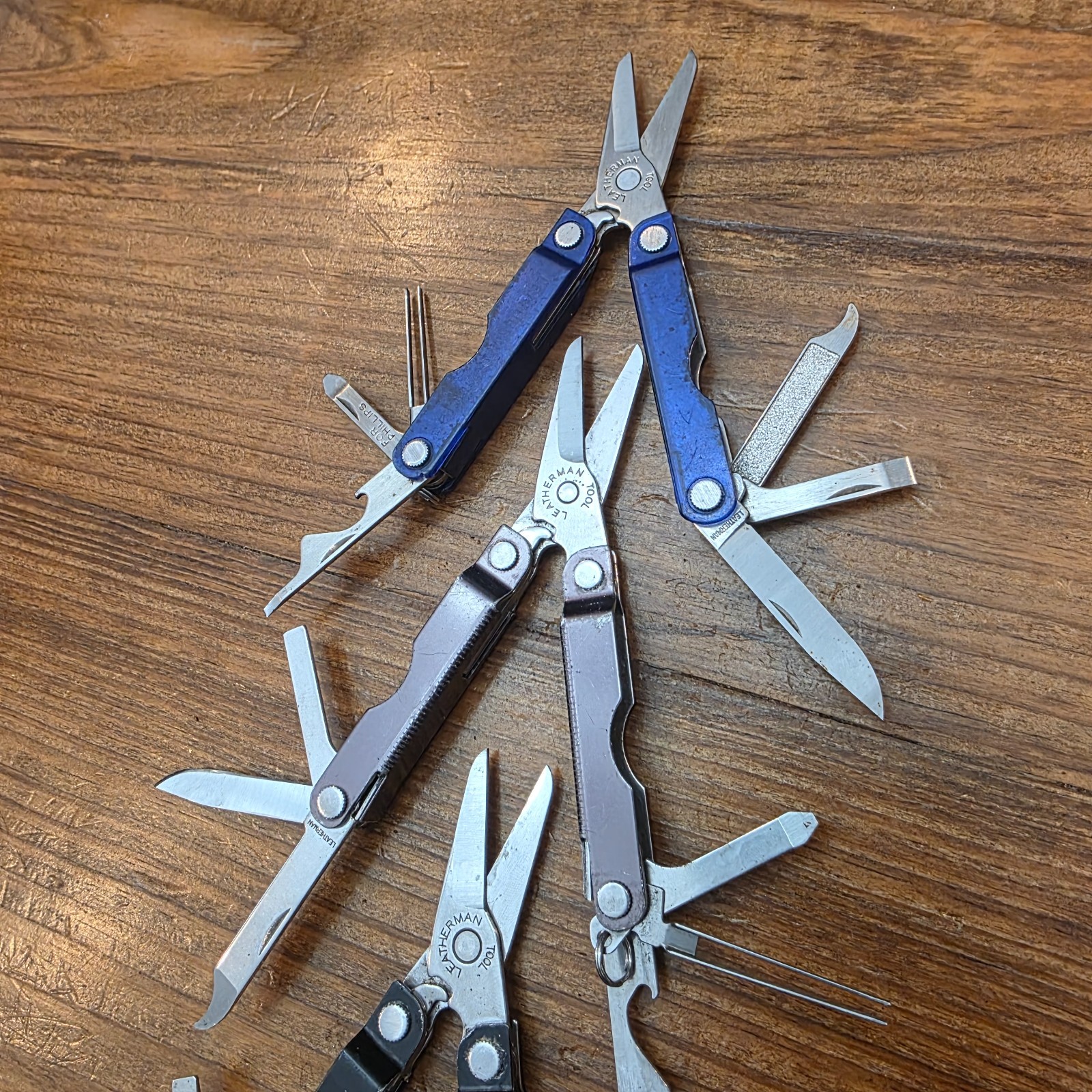 Leatherman MICRA Multi-Tool – Stainless Steel – Lot of 3 – Blue Black Colors
