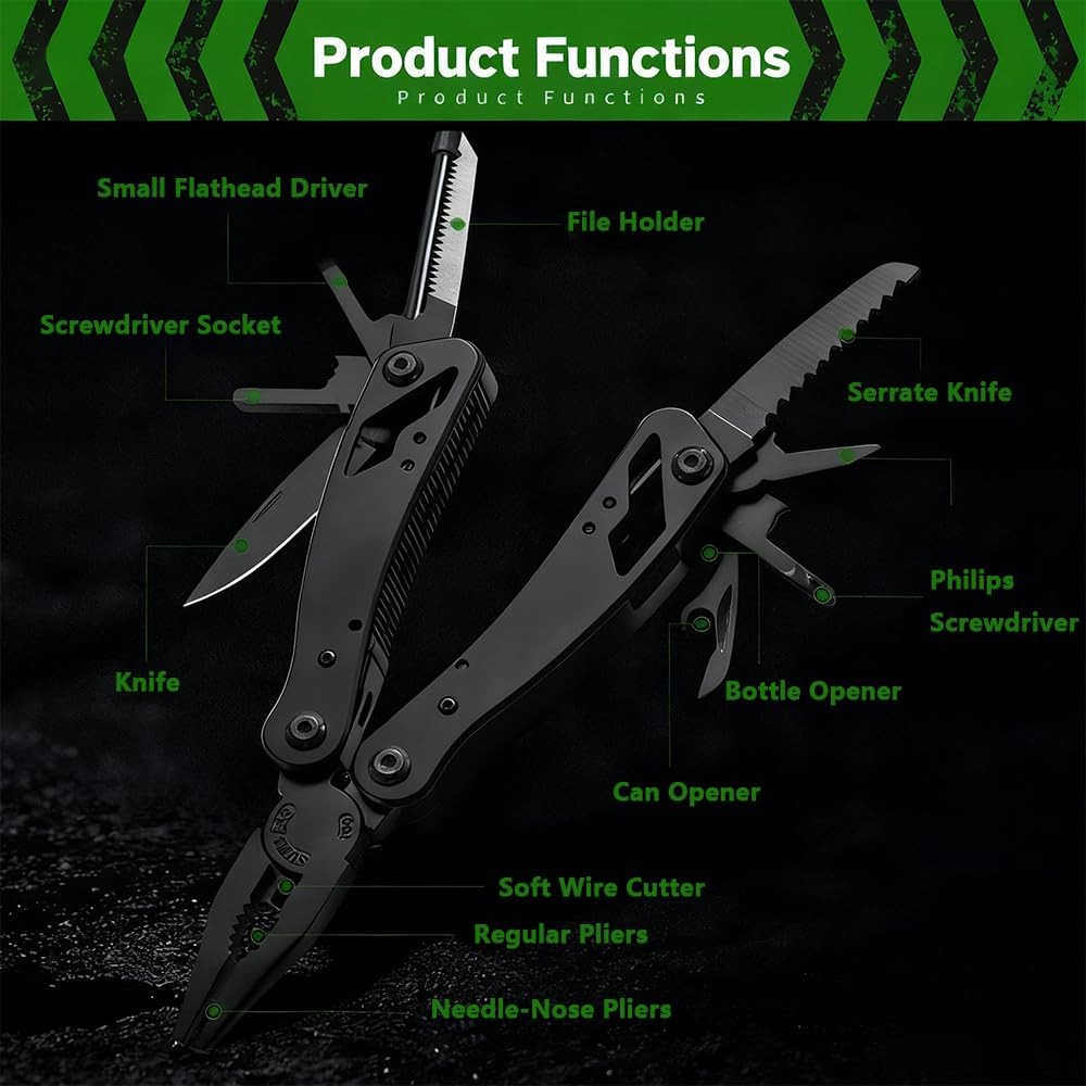 Multitool Pliers Gifts for Men, Stainless Steel Multi-Tool Pocket Me…