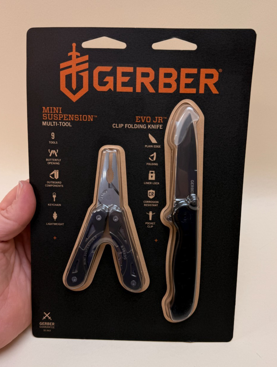 NEW/SEALED Gerber Mini Suspension Multi-Tool and EVO Jr. Folding Knife Combo Set