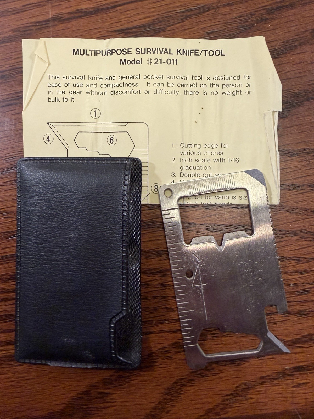 Vintage Gutmann 21-011 Survival Multi-Tool Card Knife w/ Case & Instructions