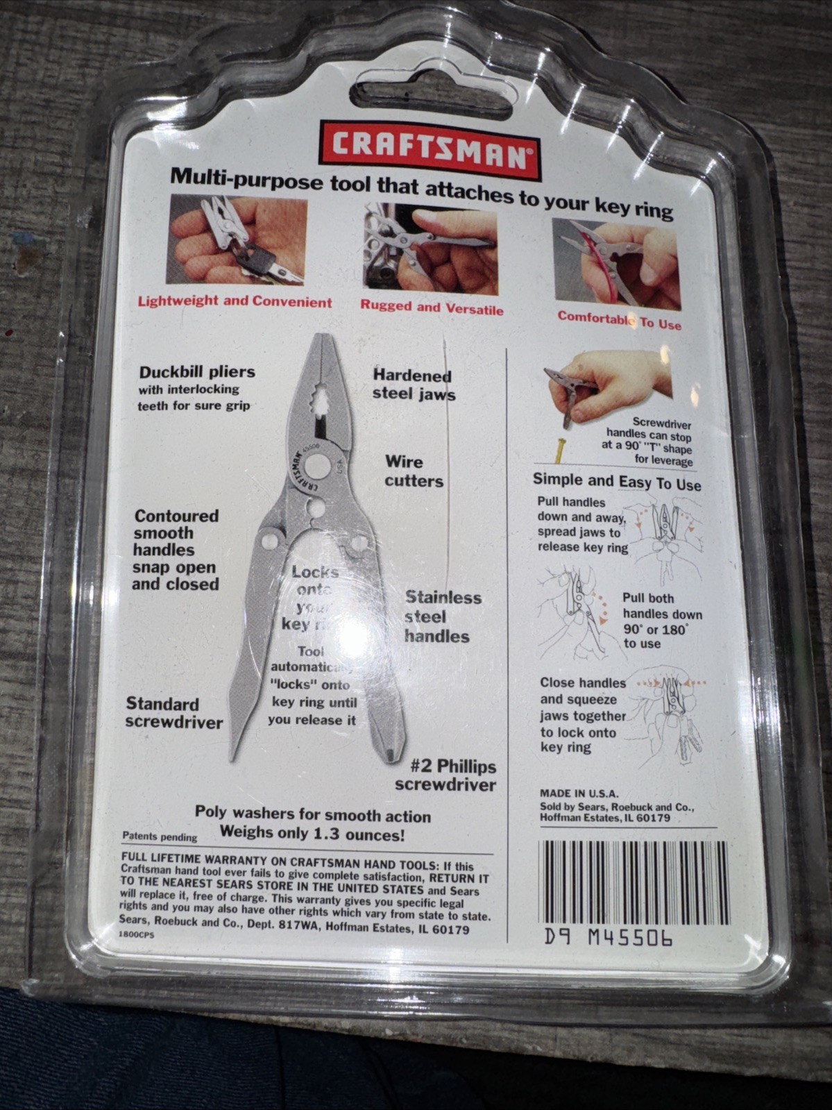 Sears Craftsman USA Nos SEBERTOOL USA Mini Multi Purpose Tool 45506 SEALED 5n1
