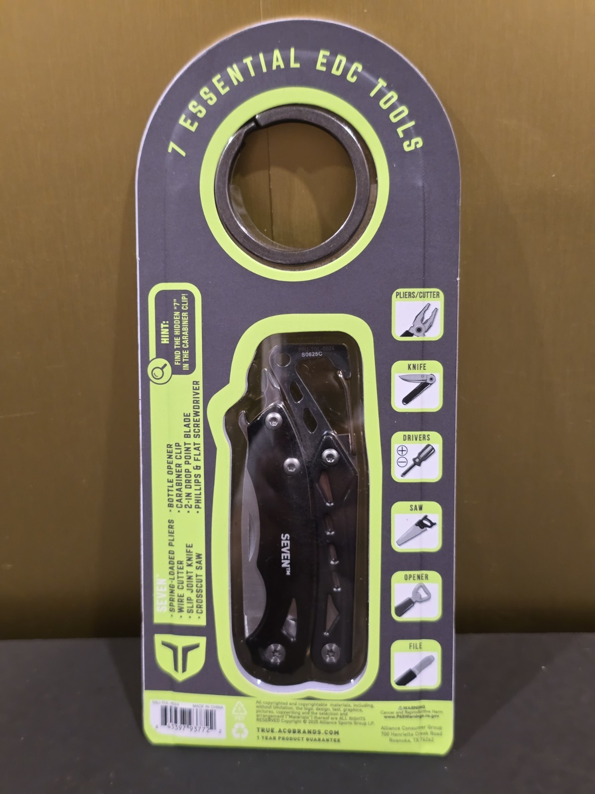 True Utility Seven Multi-Tool 7 in 1 Compact Pocket Knife Quick Release Clip