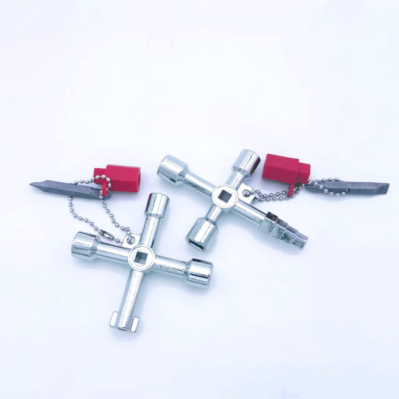 2pcs 4-in-1 Universal Utility Key, Zinc Alloy Plumber Electrical Tools, Durab…