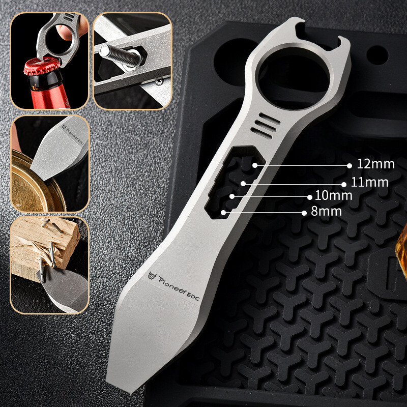 Titan Alloy Pocket Pry Bar Crowbar Portable Outdoor EDC Multi Tools TC4 Ti