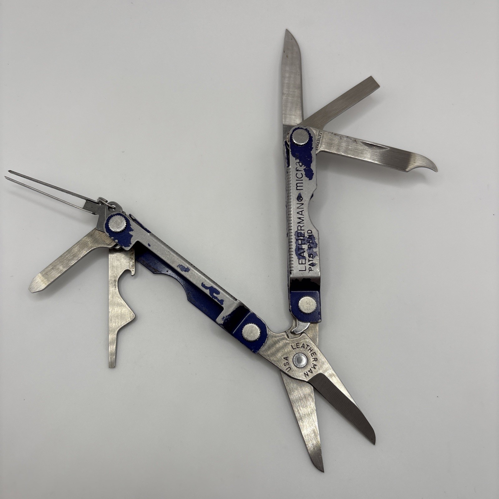 Leatherman USA Micra Multitool Blue Scissors/Blade/File More! – 1-5