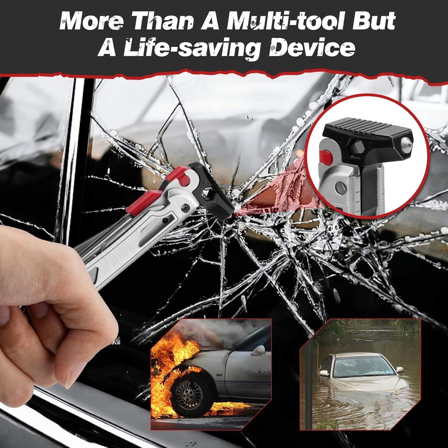Multitool Pliers BI2038B, 22-in-1 Stainless Steel Multi Tool with Flint, Wind…