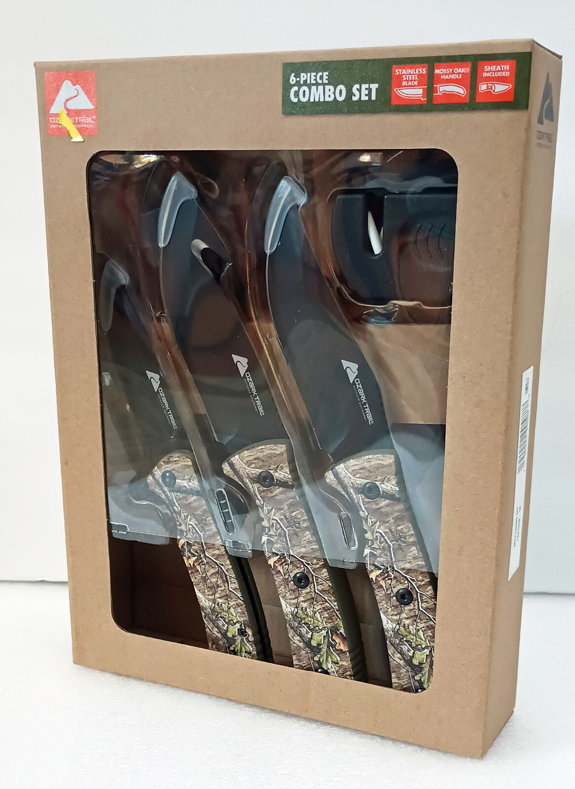 Ozark Trail 6 Piece Combo Knife Set 8.25 inches Fixed Blade & Gut Hook NEW