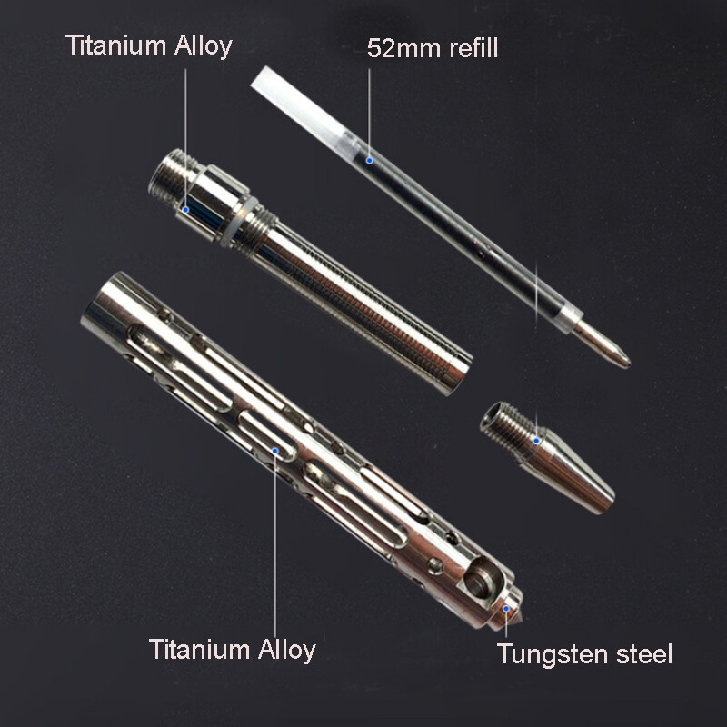 Mini Hollow Out Pen Titanium Alloy Writing Pen Pocket Pen Outdoor EDC Multi Tool