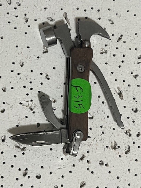 Mini Wooden Hammer Tool Keyring 7 in 1 with Bottle Opener Knife —