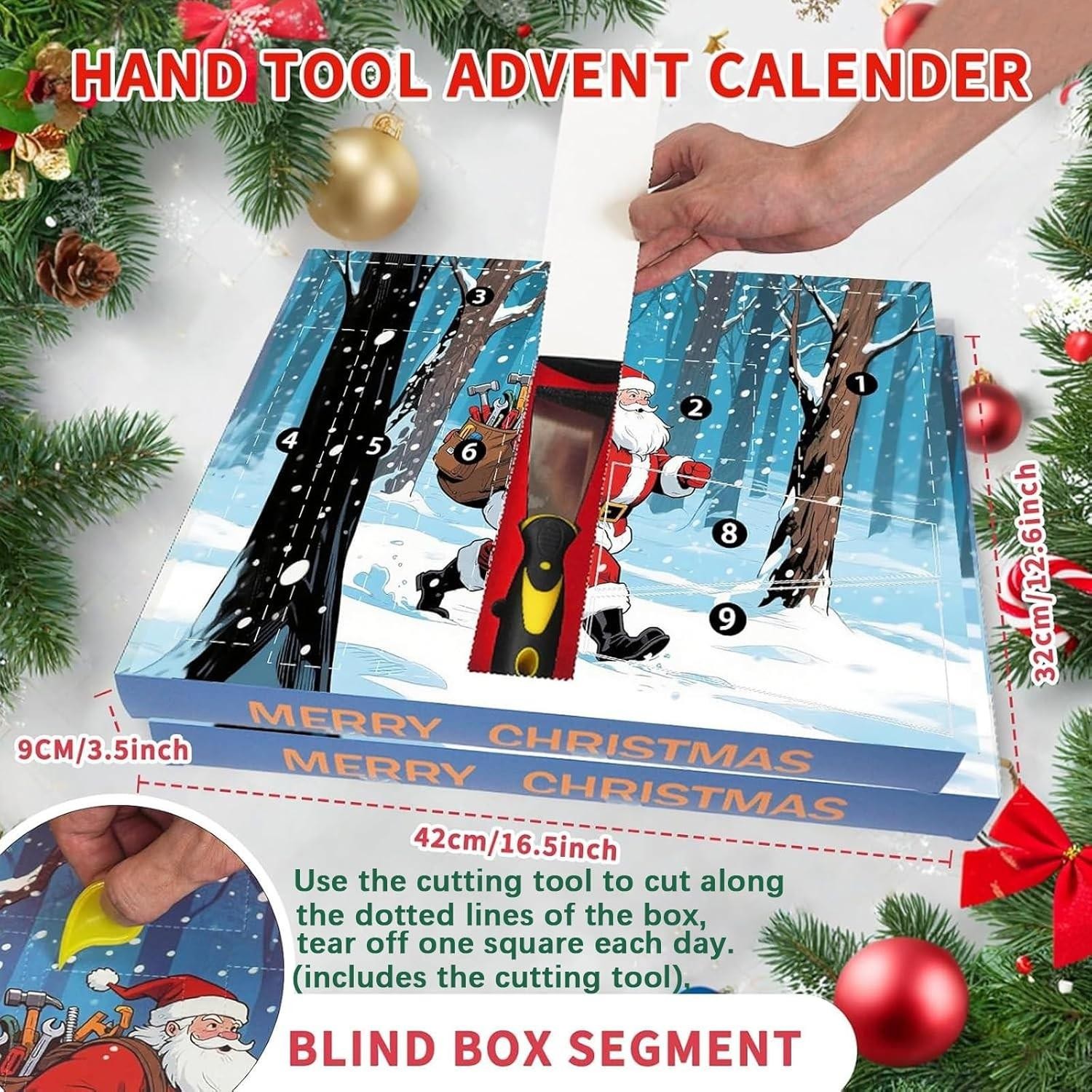 2025 Hand Tool Advent Calendar With Storage Box for Adult Men,24 Days of Househo