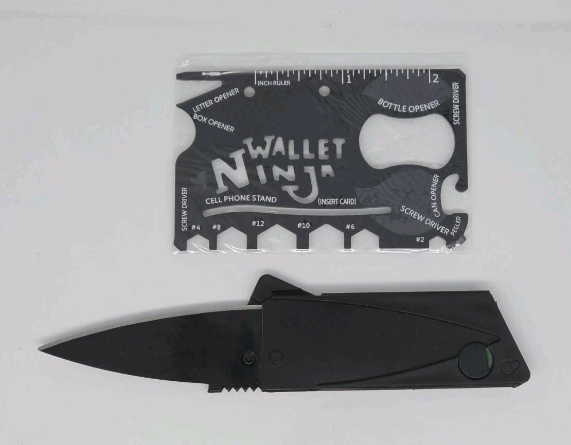 Wallet Ninja 18-in-1 Credit Card Multi-tool, EDC Card Knife & Carabiner