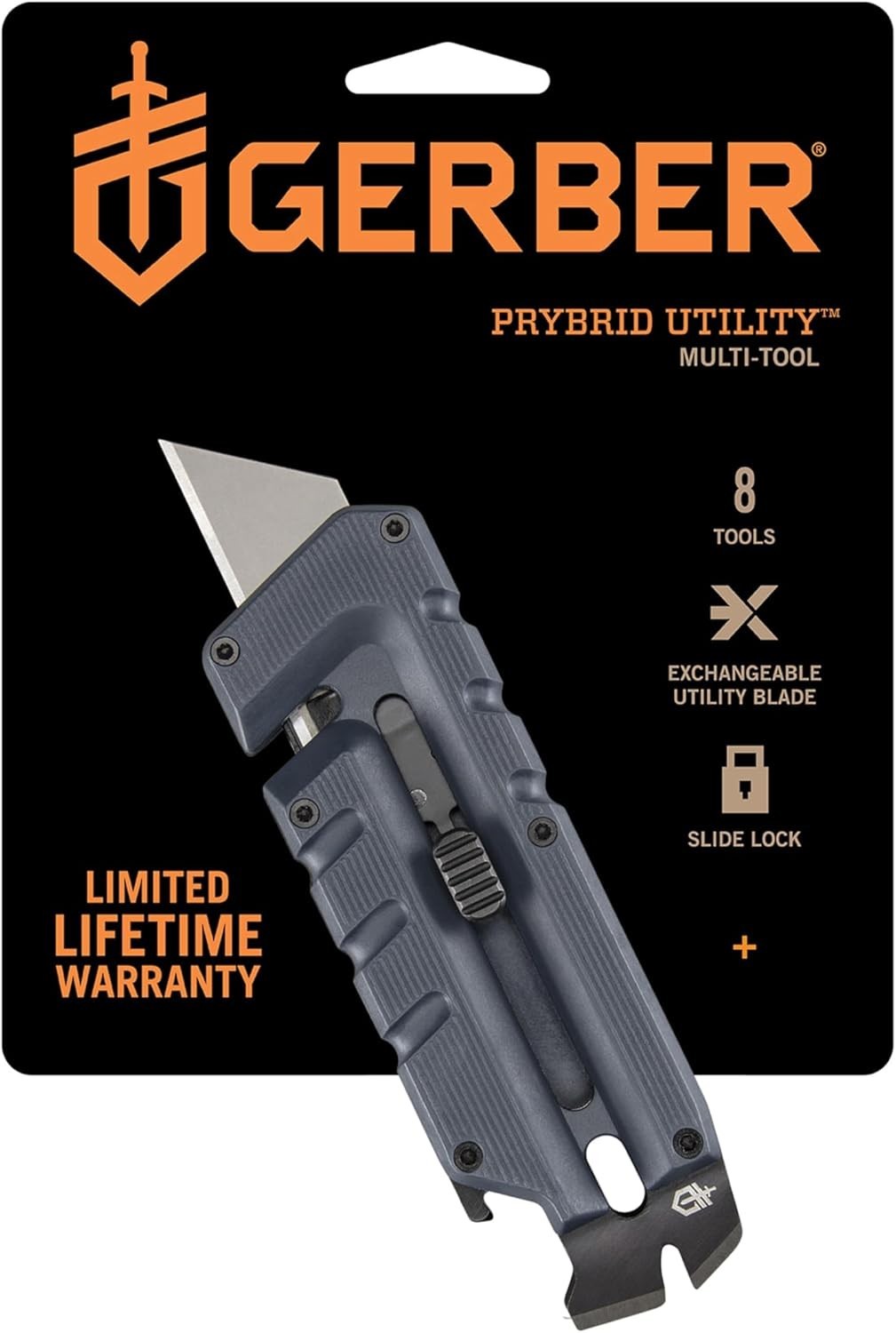 Gear Prybrid Utility Knife W/ Pocket Clip Box Cutter Retractable Blade Heavy