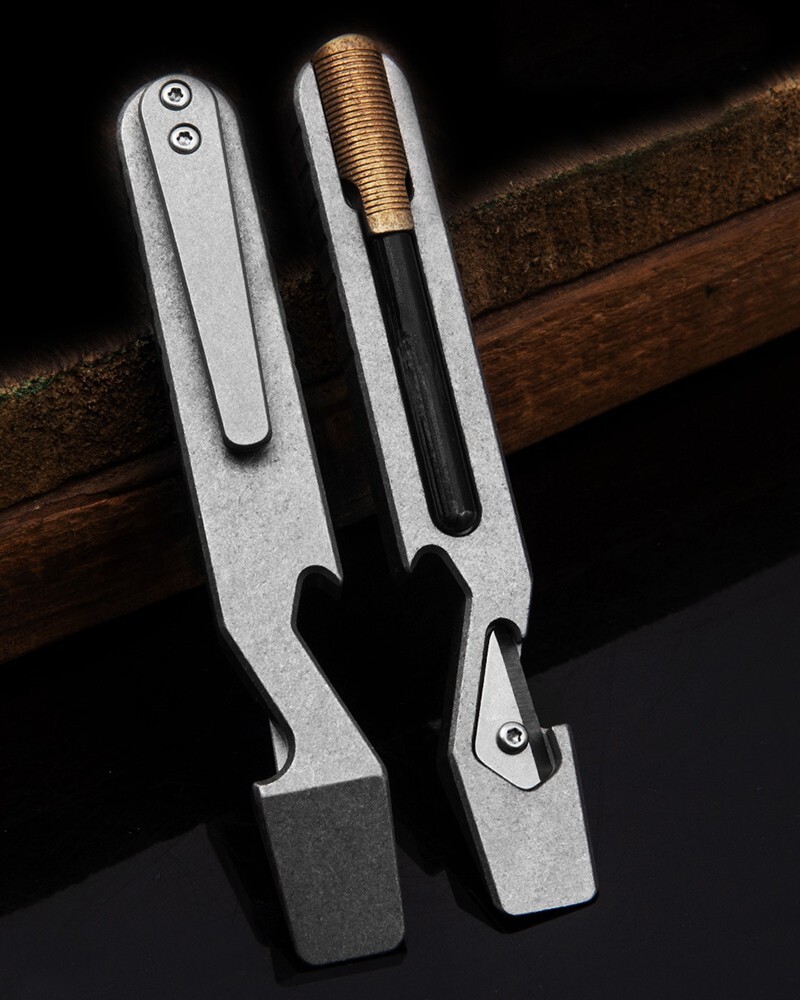 EDCTitanium Alloy Multi-function Crowbar Outdoor Survival Strike Fire ToolOpener