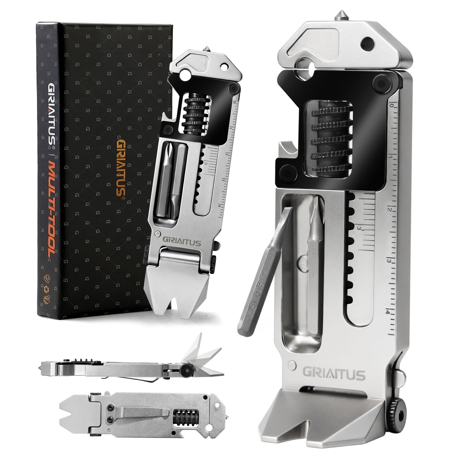 EDC Gear Pry Bar EDC 7 in 1 Multitool with Keychain, Bottle Opener, Screwdriv…