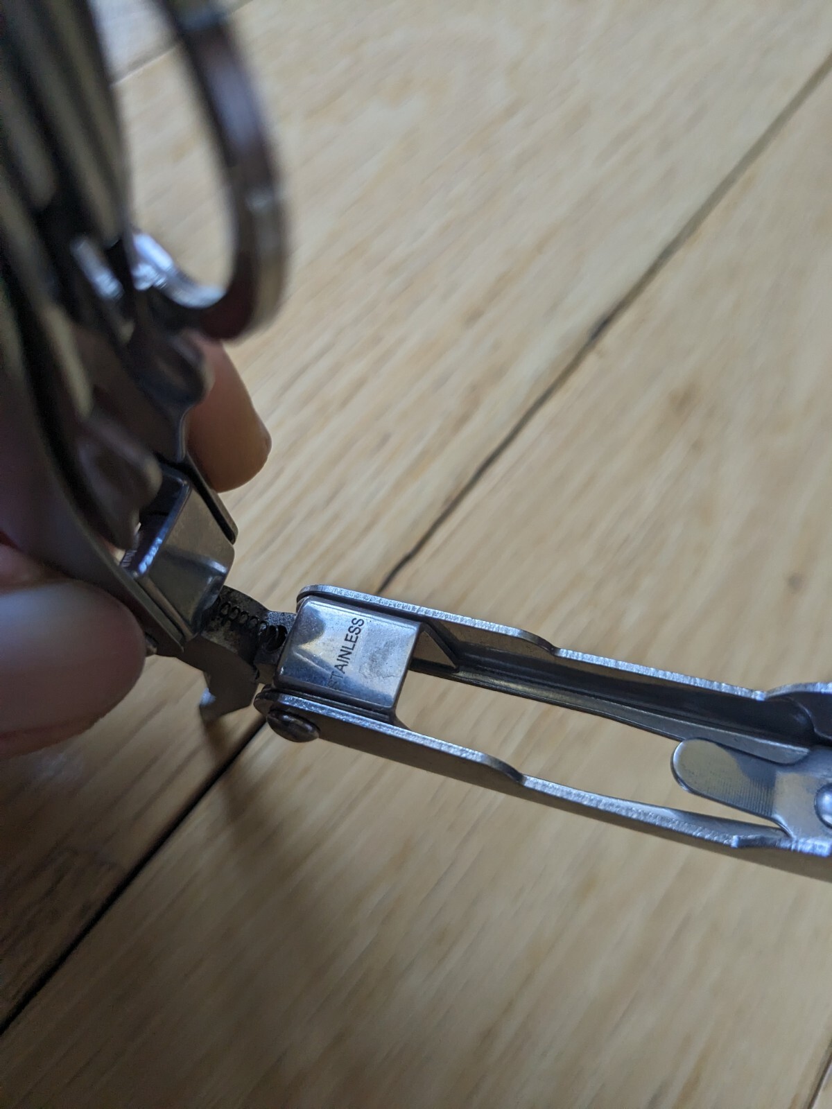 Swiss-Made Foldable Pocket Multi-Tool Stainless Steel w Pocket Clip. 8 Functions