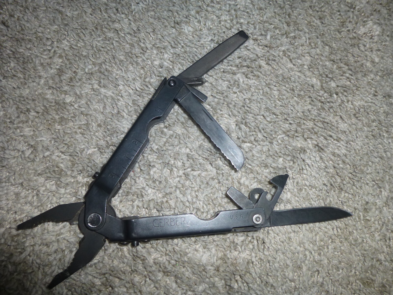 Gerber Black Multi Tool Sliding Plier 5142721 5212844 USA W Black Leather Case