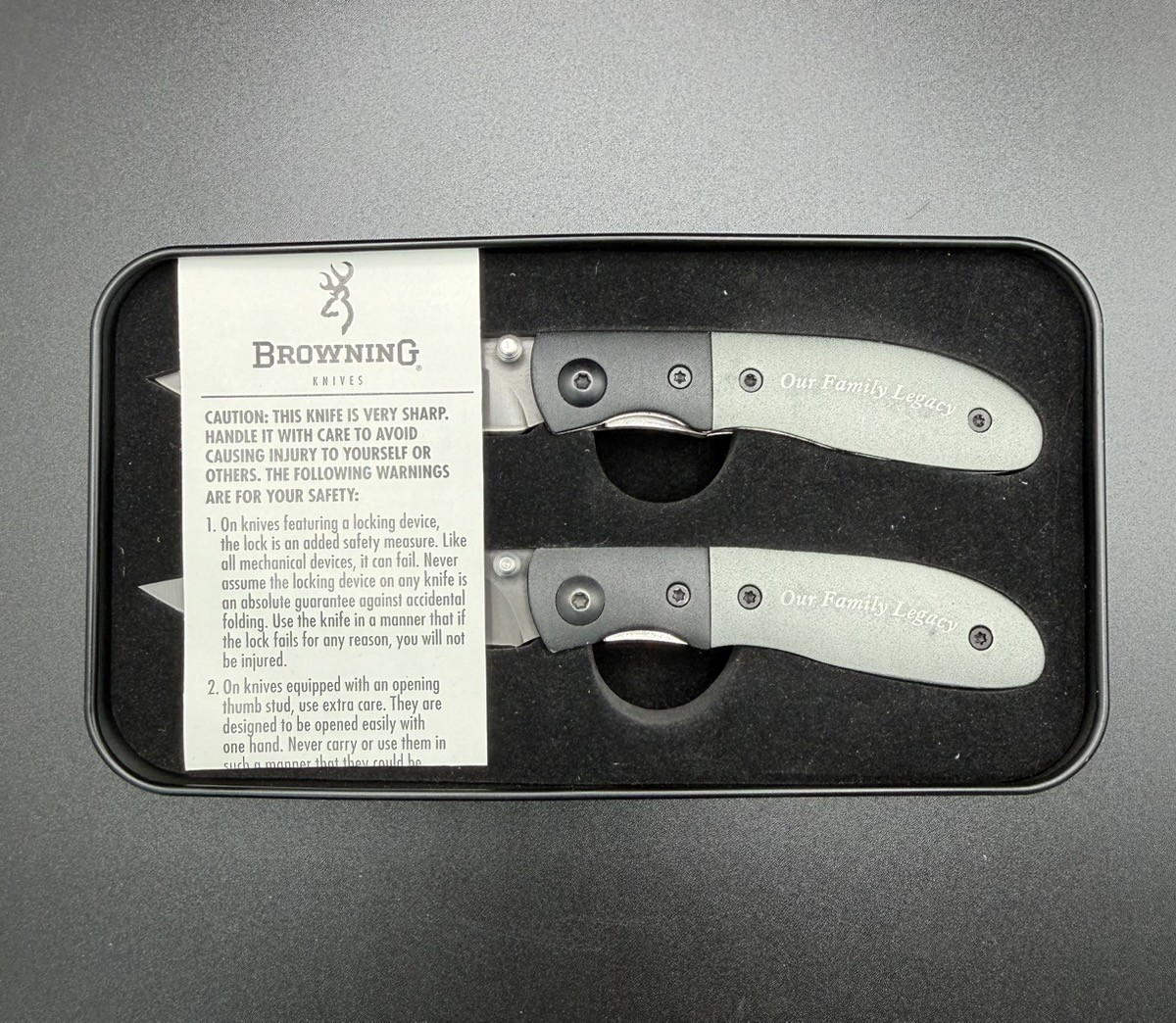 BROWNING “OUR FAMILY LEGACY” POCKET KNIFE SET (J01027862)
