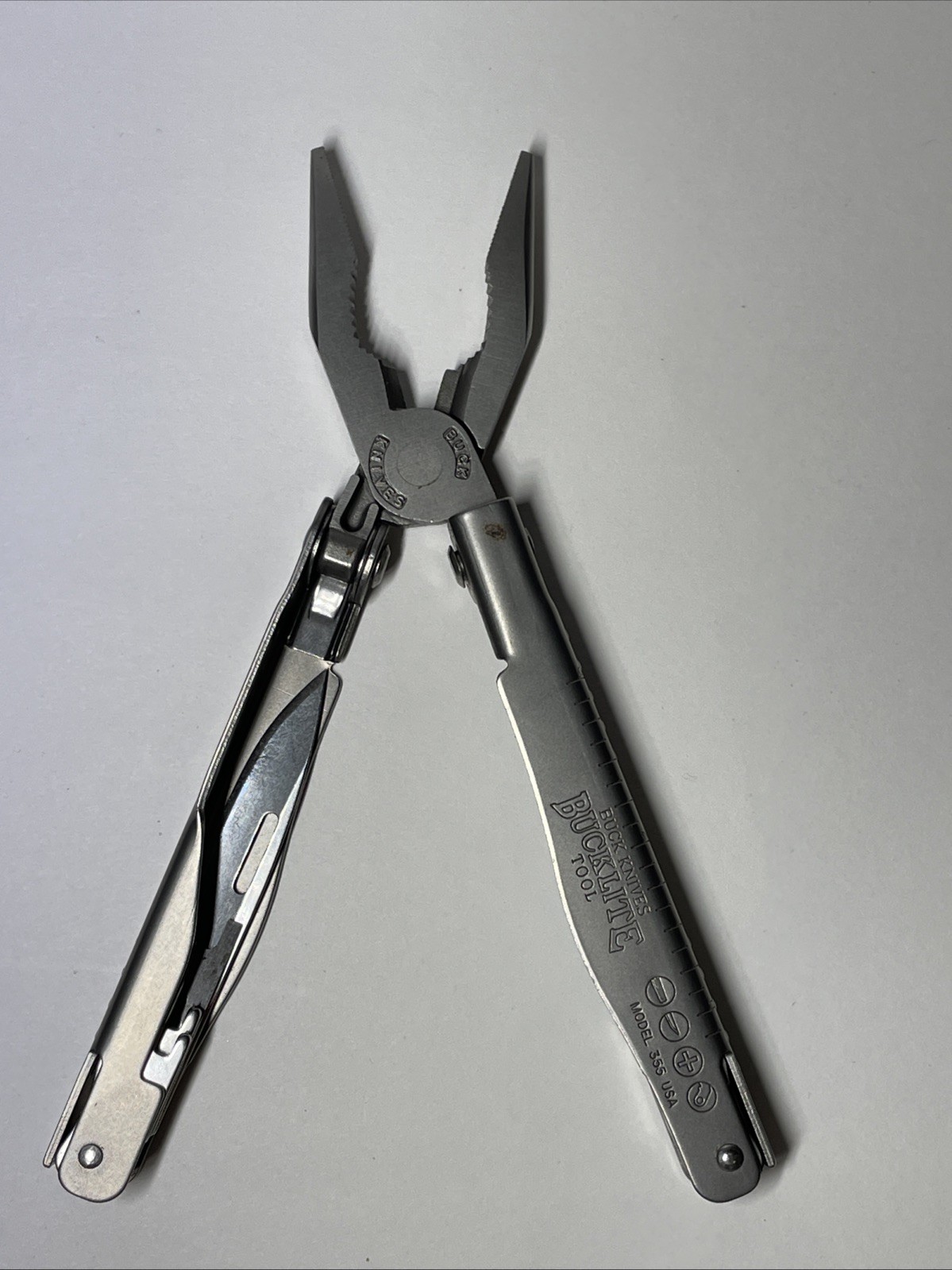 BUCK USA BUCK LITE TOOL 355 MULTI TOOL-w/ ORIGINAL SHEATH-RETIRED