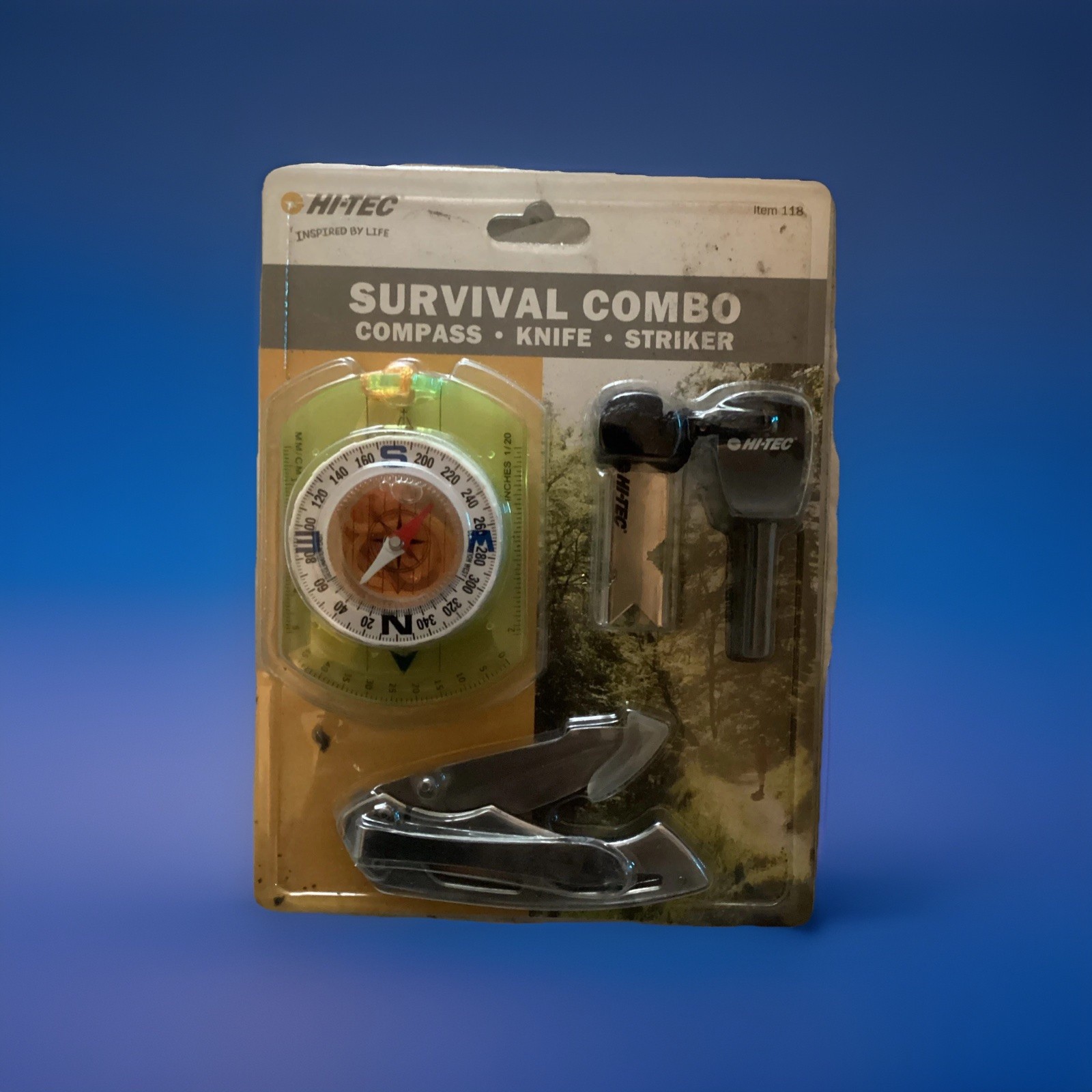 Hi-Tec Survival Combo Kit – Compass/Knife/Striker Item #118 NIB Inspired By Life