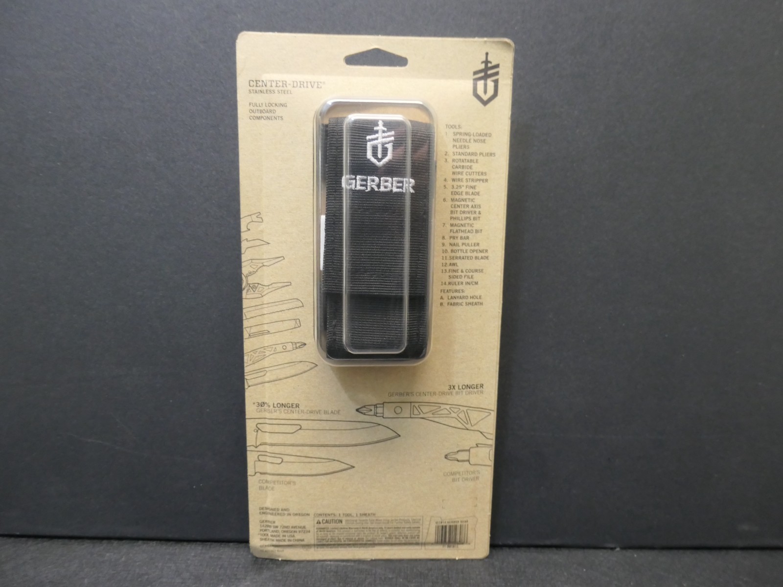 Gerber Center-Drive USA Made Multi-Tool 14 Tools Sheath NEW Factory Sealed