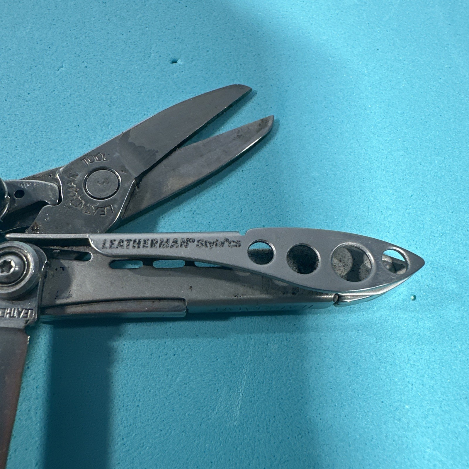 LEATHERMAN STYLE CS Black 6 Multitool Carabiner Knife File USA Retired NICE COND