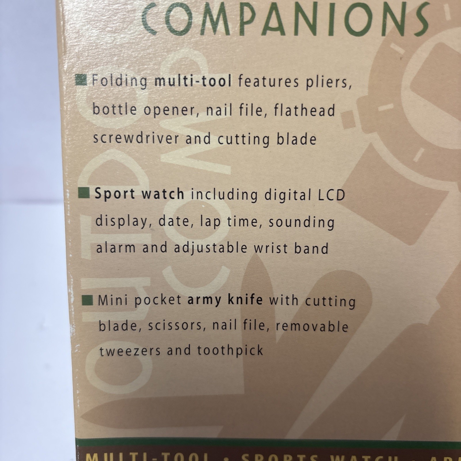 🌹New VTG Outdoor Companions Pocket Multi-Tool, Sports Watch, Pocket Knife Set